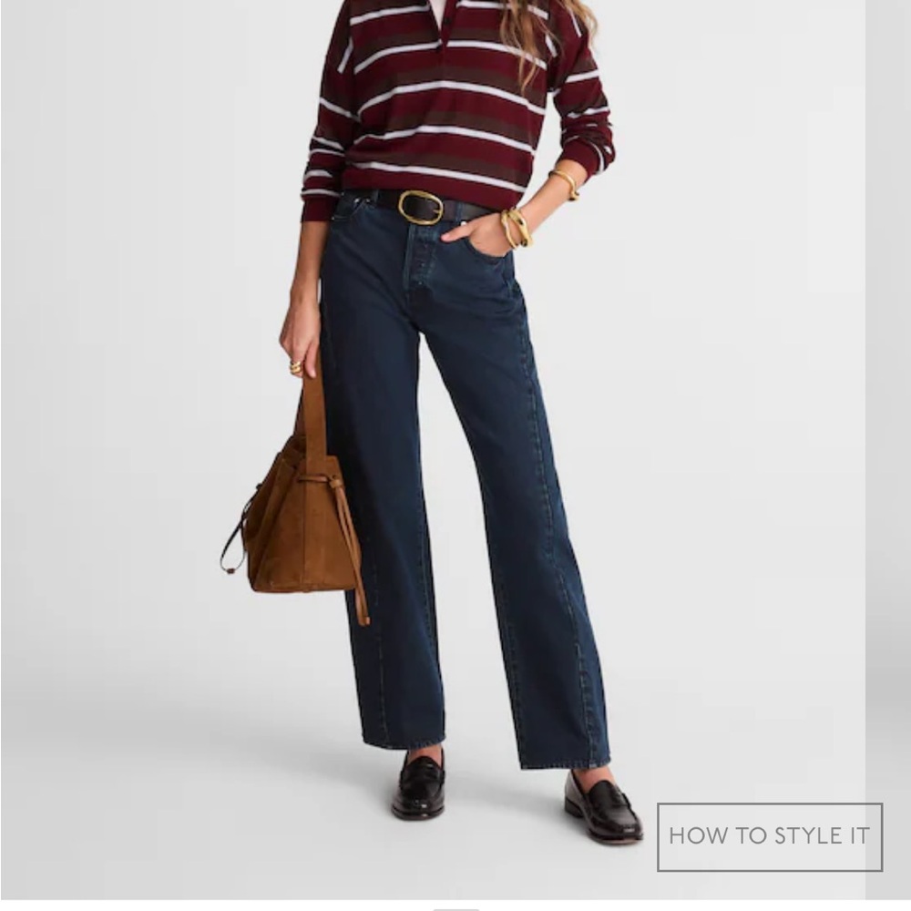 Madewell Pieced Barrel-Leg Full Length Jean